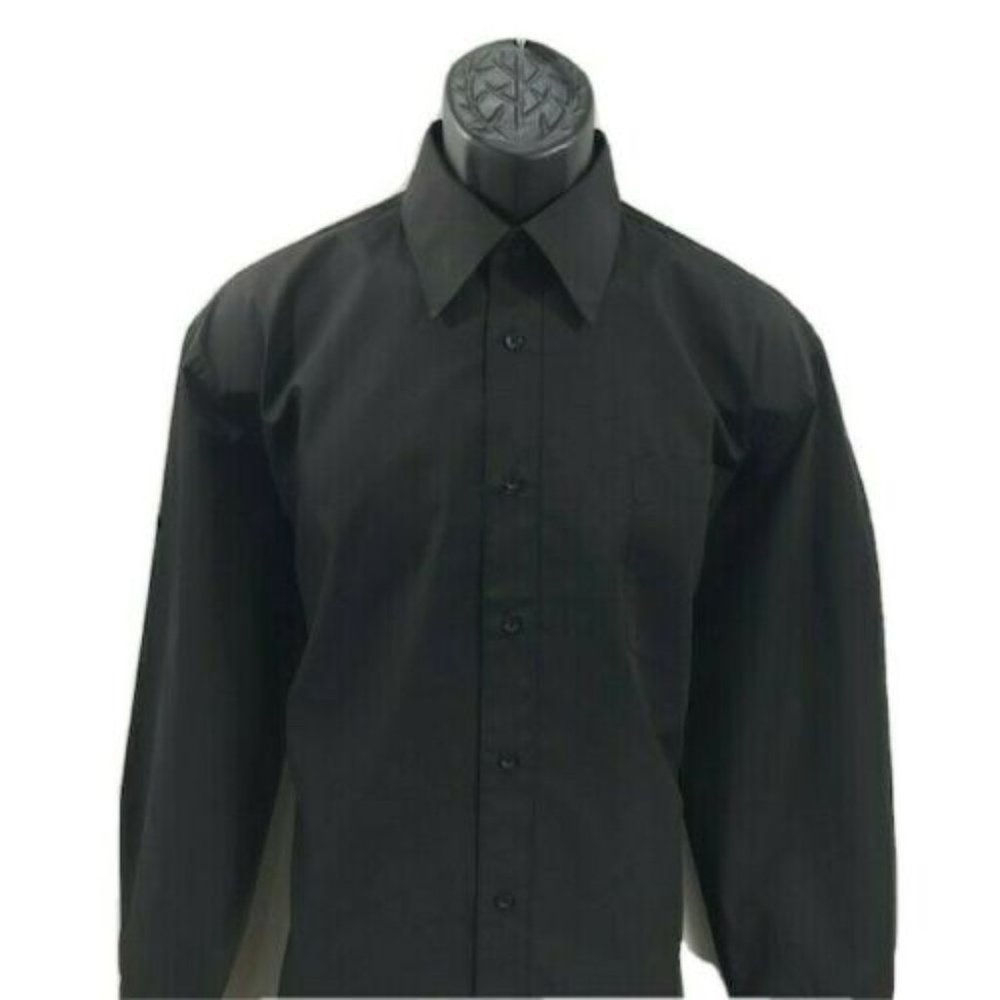 Eddie Domani Men's Black Dress Shirt Size 15.5